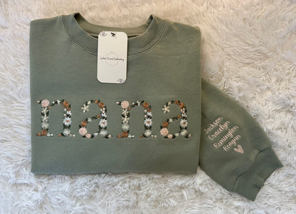 Floral Font Crewneck